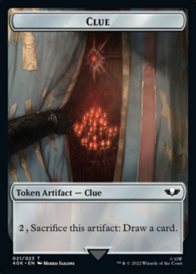 Image of Astartes Warrior (001) // Clue Double-Sided Token [Warhammer 40,000 Tokens]