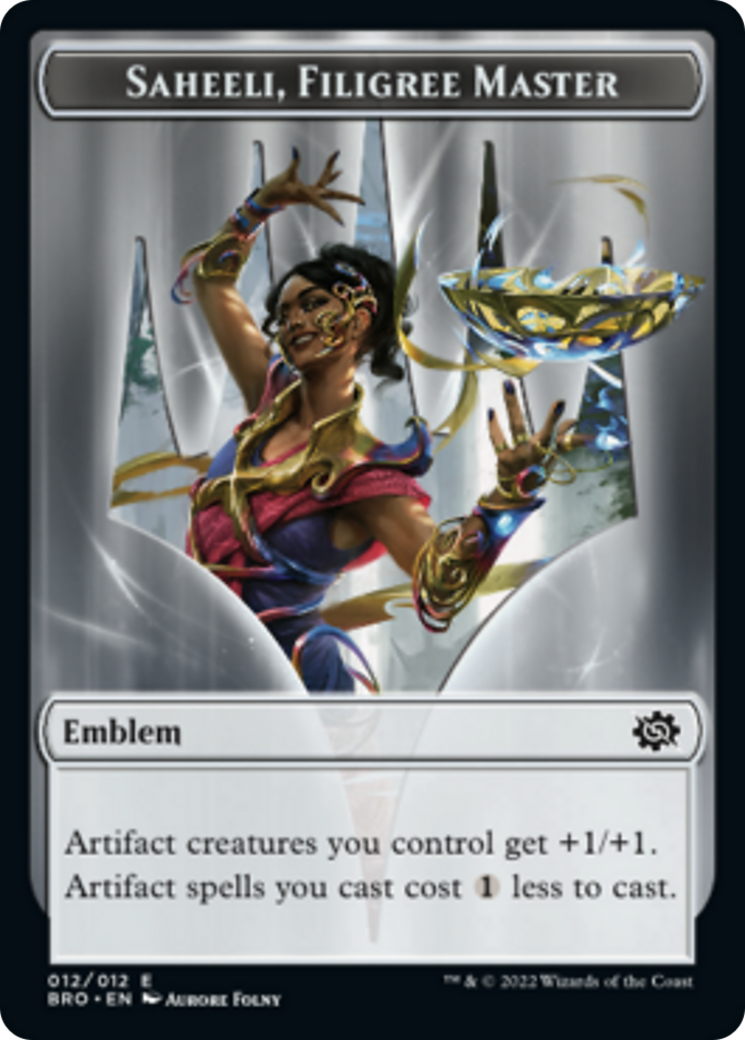 Image of Saheeli, Filigree Master Emblem [The Brothers' War Tokens]