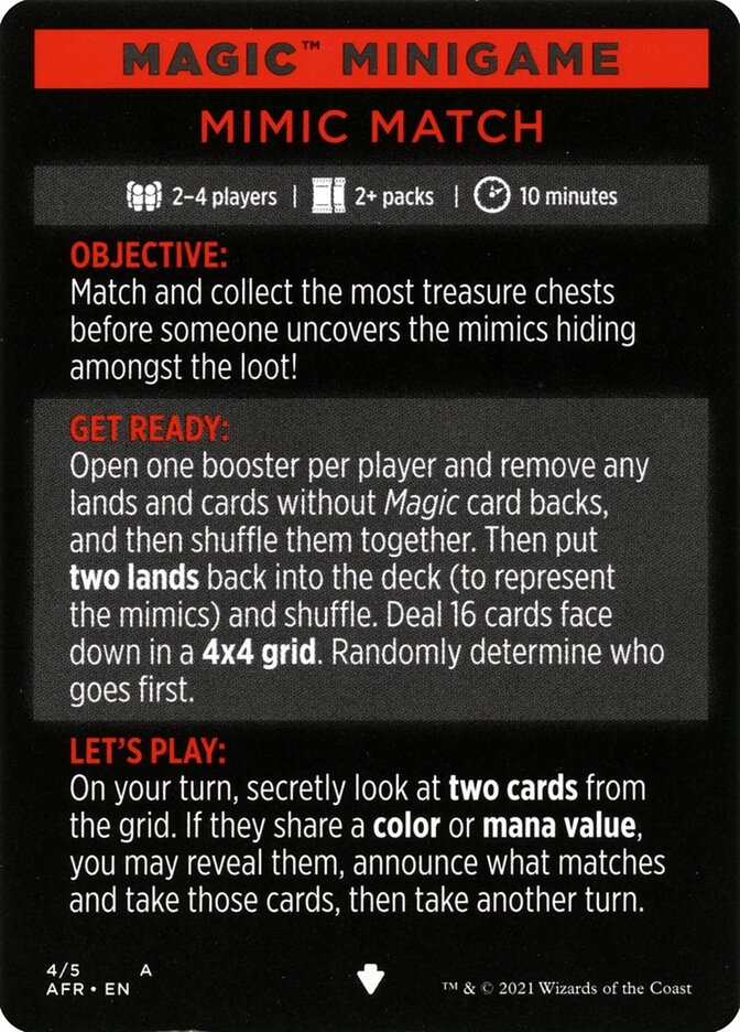 Image of Mimic Match (Magic Minigame) [Dungeons & Dragons: Adventures in the Forgotten Realms Minigame]