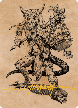 Image of Taunting Kobold Art Card (Gold-Stamped Signature) [Commander Legends: Battle for Baldur's Gate Art Series]