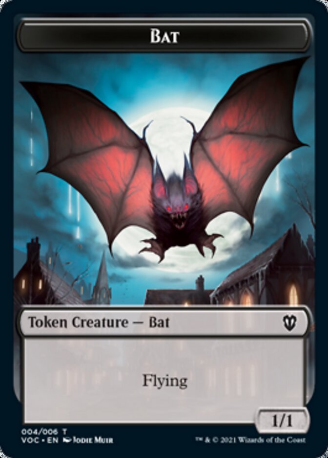 Image of Blood // Bat Double-Sided Token [Innistrad: Crimson Vow Commander Tokens]
