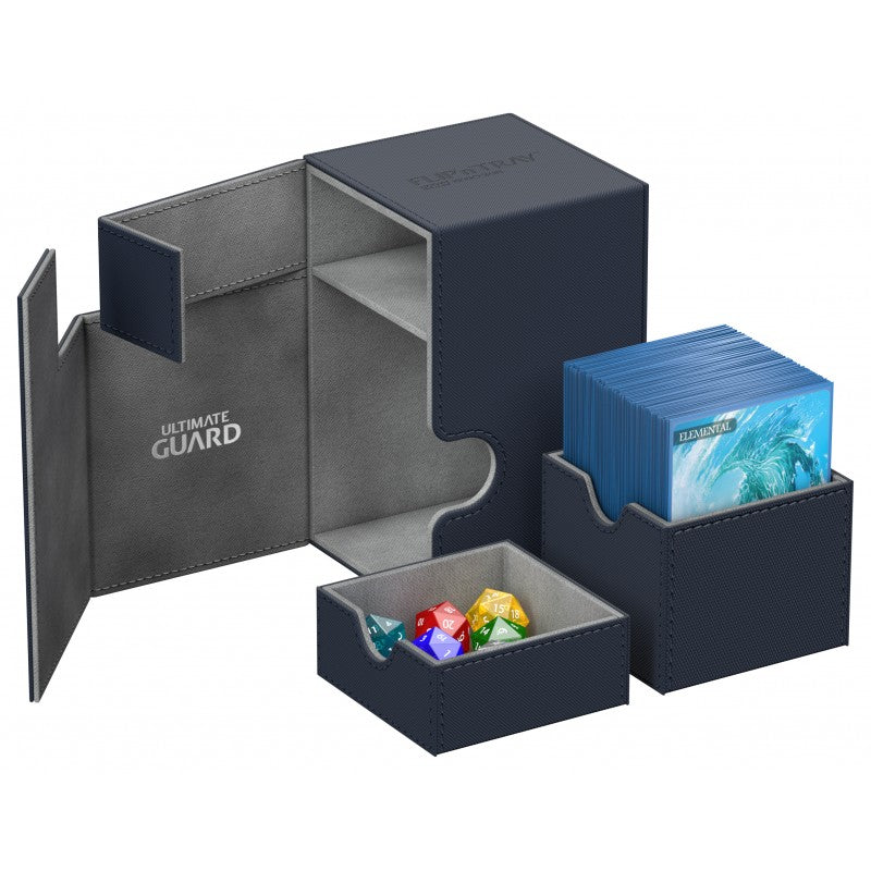 Image of Blue Ultimate Guard Xenoskin Flip'n'Tray 100+ Deckbox