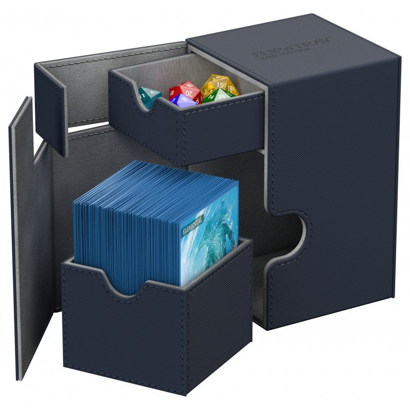 Image of Blue Ultimate Guard Xenoskin Flip'n'Tray 100+ Deckbox