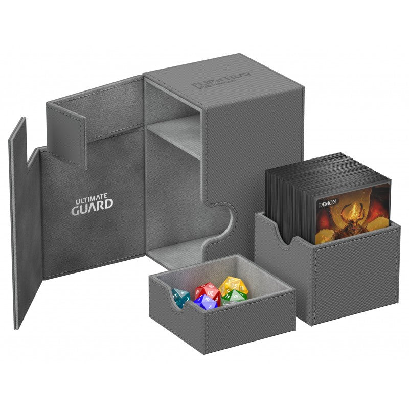 Image of Grey Ultimate Guard Xenoskin Flip'n'Tray 100+ Deckbox