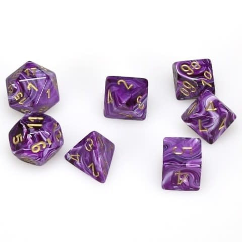 Image of Chessex Vortex - Purple/Gold - 7 Dice Set