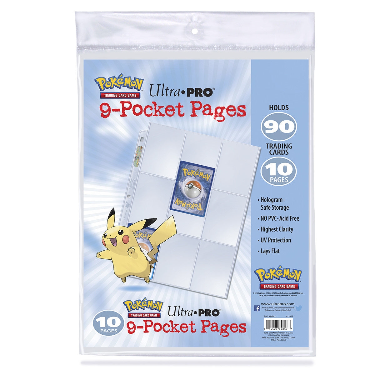 Image of Pokemon 9 Pocket Binder Pages: 10 Pages