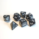 Chessex Opaque - Black/White - 7 Dice Set