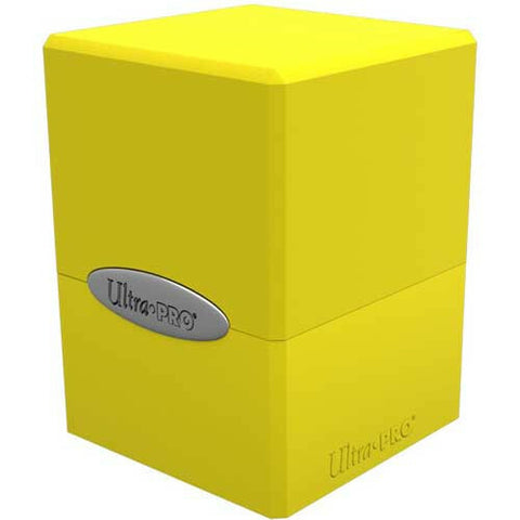 Lemon Yellow Satin Cube Deck Box 100+