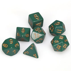 Chessex Opaque - Dusty Green/Copper - 7 Dice Set