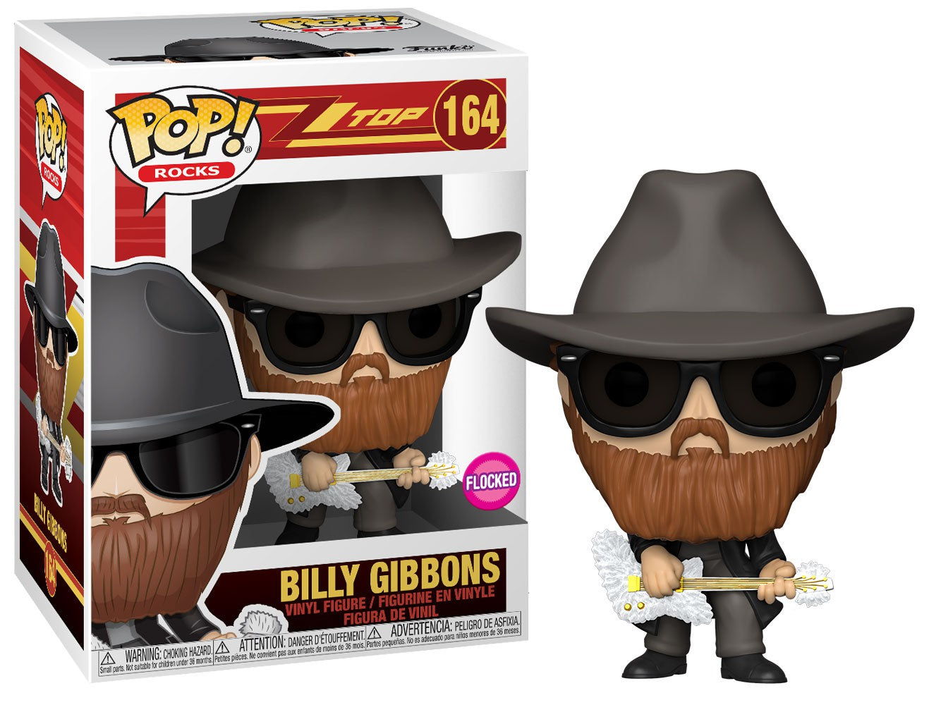 Image of Billy Gibbons Flocked #164 (Pop! Rocks ZZ Top)