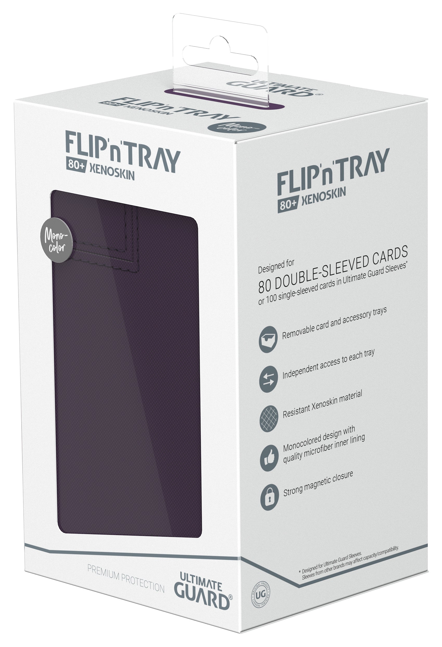 Image of Mono Purple Ultimate Guard Xenoskin Flip'n'Tray 80+ Deckbox
