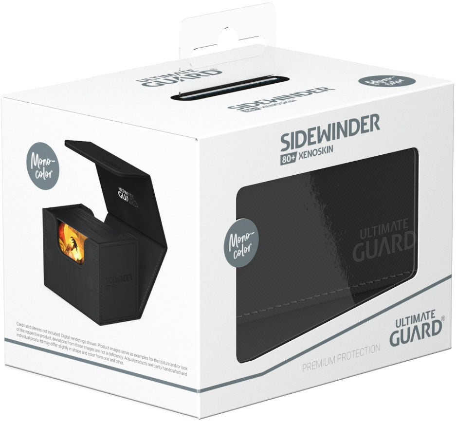 Image of Black (Mono-Color) 80+ Ultimate Guard Sidewinder Xenoskin Deckbox