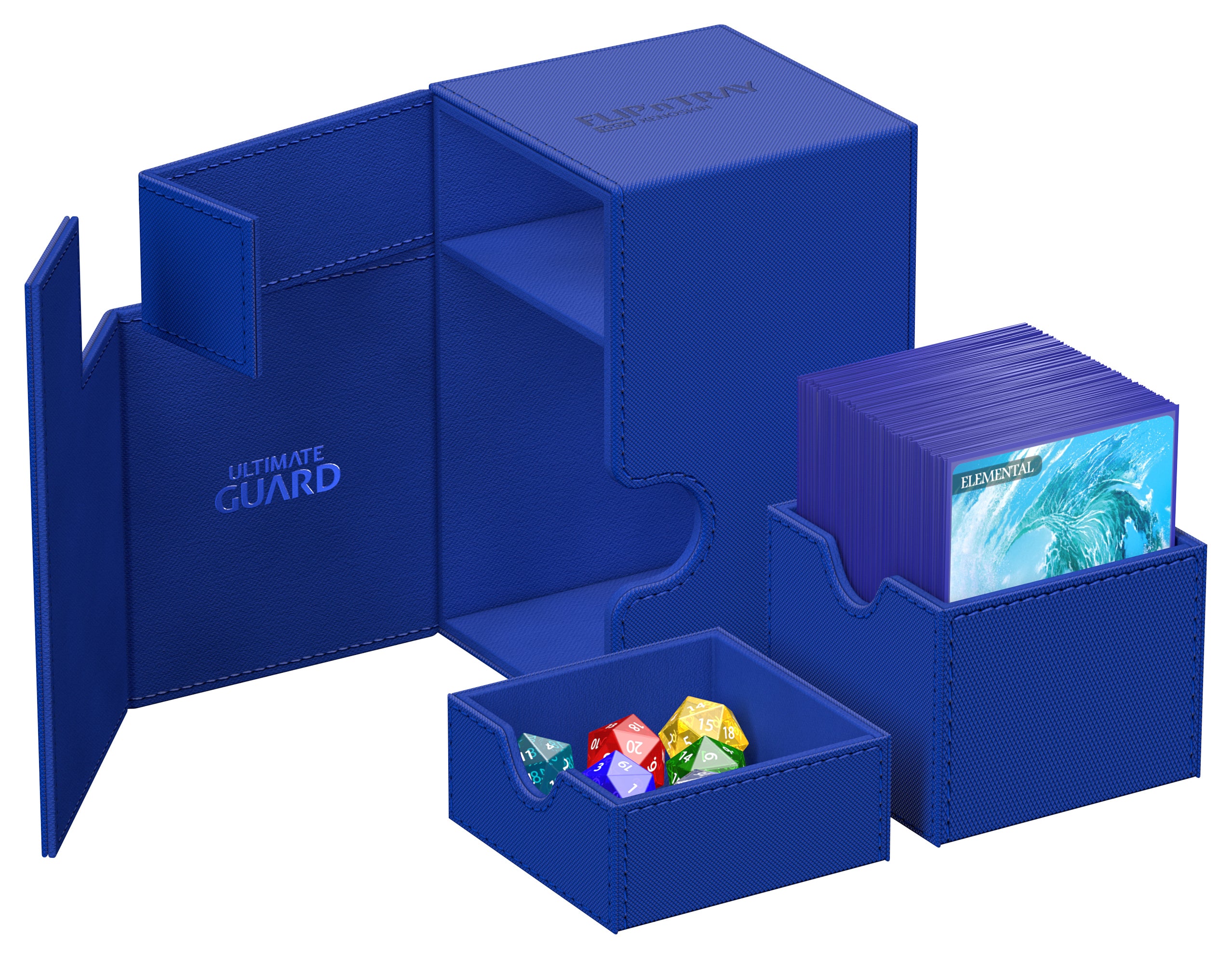 Image of Mono Blue Ultimate Guard Xenoskin Flip'n'Tray 100+ Deckbox