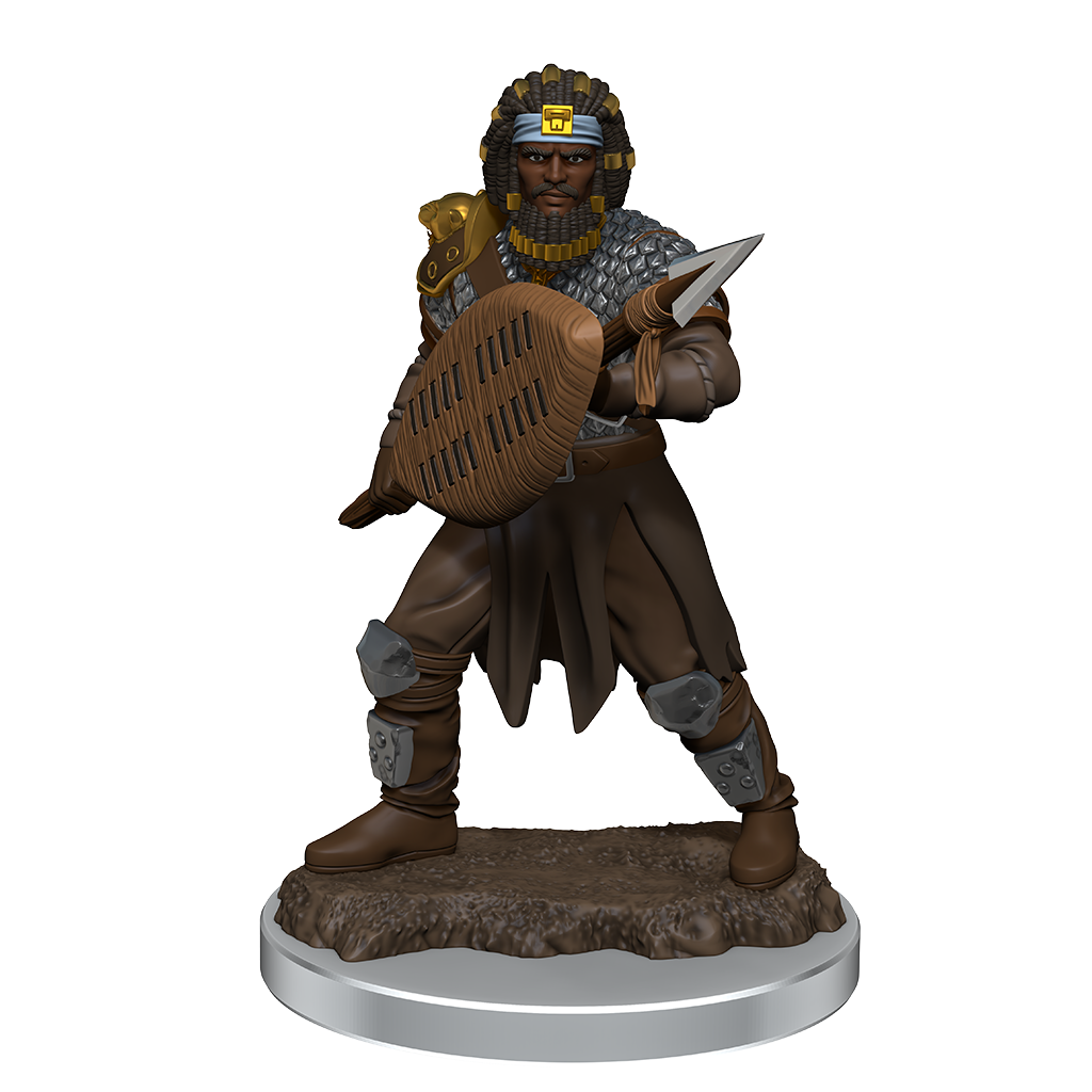 Image of Male Human Fighter Premium Miniature - Icons of the Realms