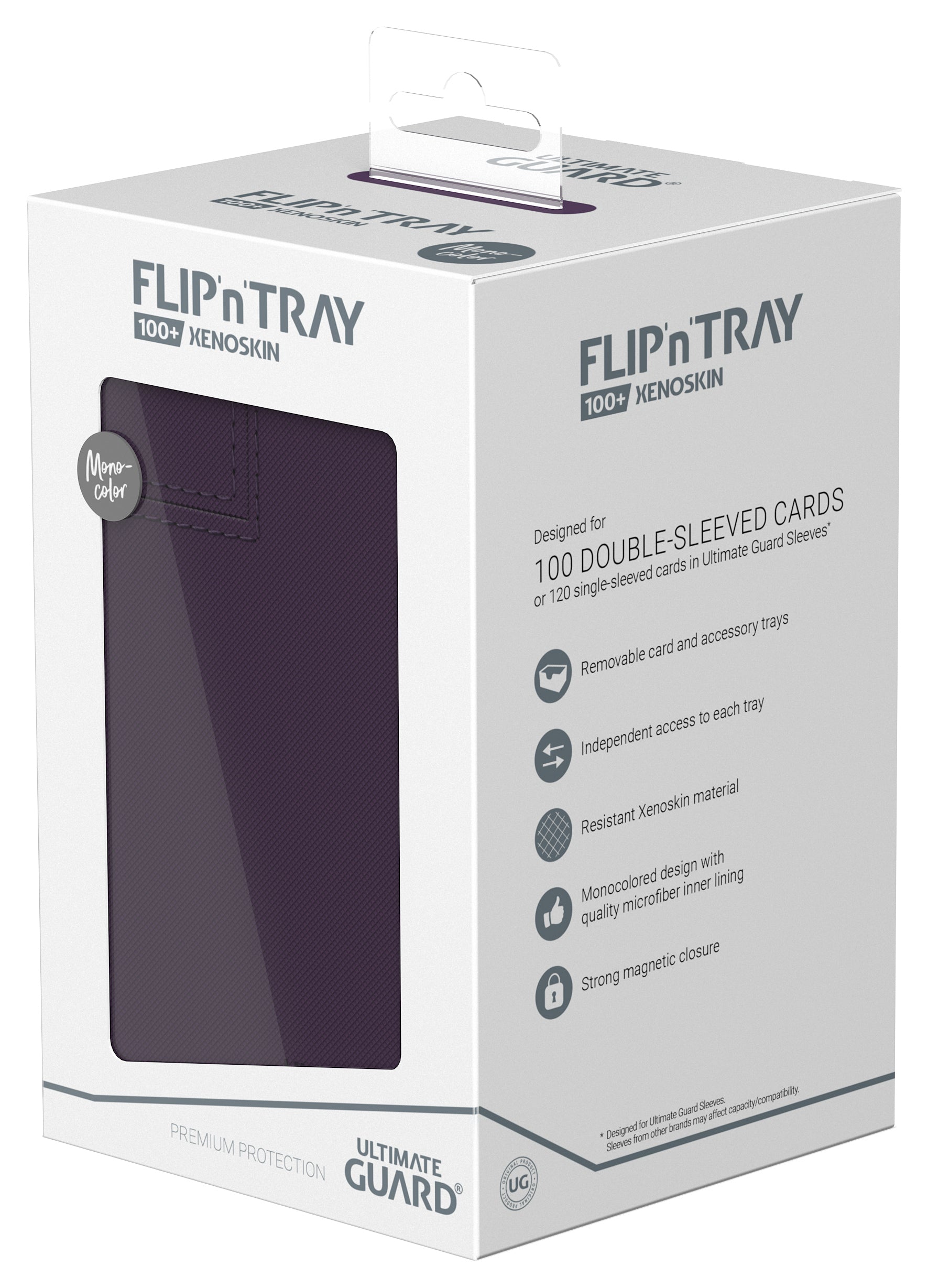 Image of Mono Purple Ultimate Guard Xenoskin Flip'n'Tray 100+ Deckbox