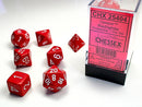 Chessex Opaque - Red/White - 7 Dice Set