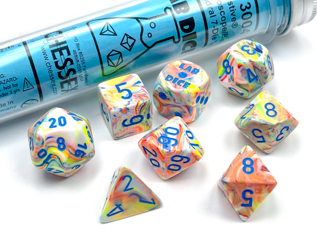 Image of Chessex Festive - Kaleidoscope/Blue - 7 Dice