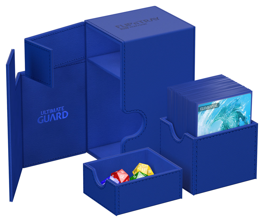 Mono Blue Ultimate Guard Xenoskin Flip'n'Tray 80+ Deckbox