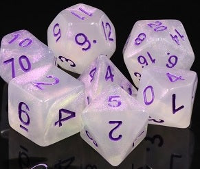 Image of Die Hard Dice - Purple Moonstone - 7 Piece RPG Set