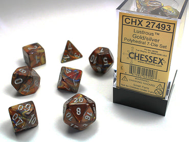 Chessex Lustrous - Gold/Silver - 7 Dice