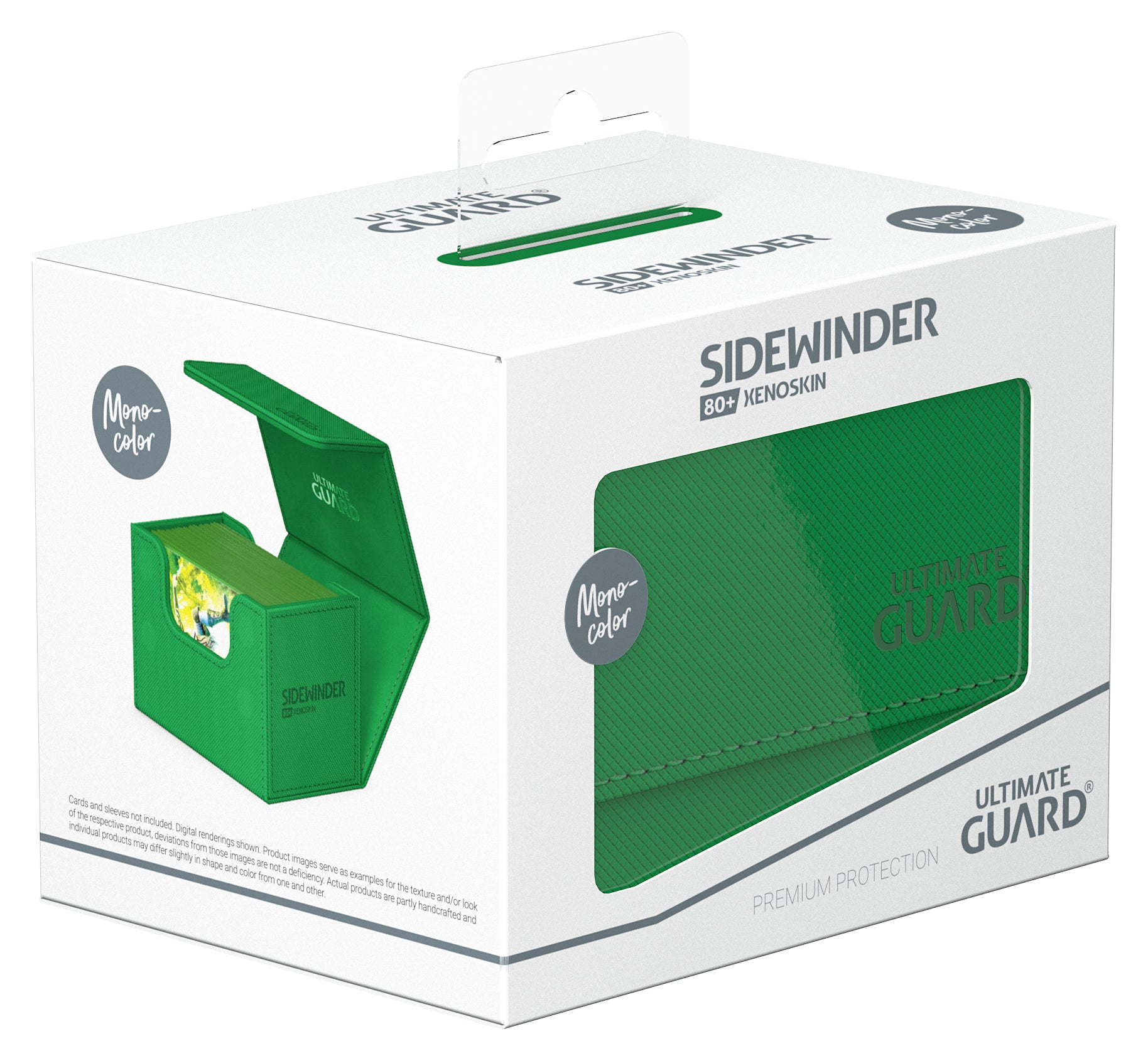 Image of Green (Mono-Color) 80+ Ultimate Guard Sidewinder Xenoskin Deckbox
