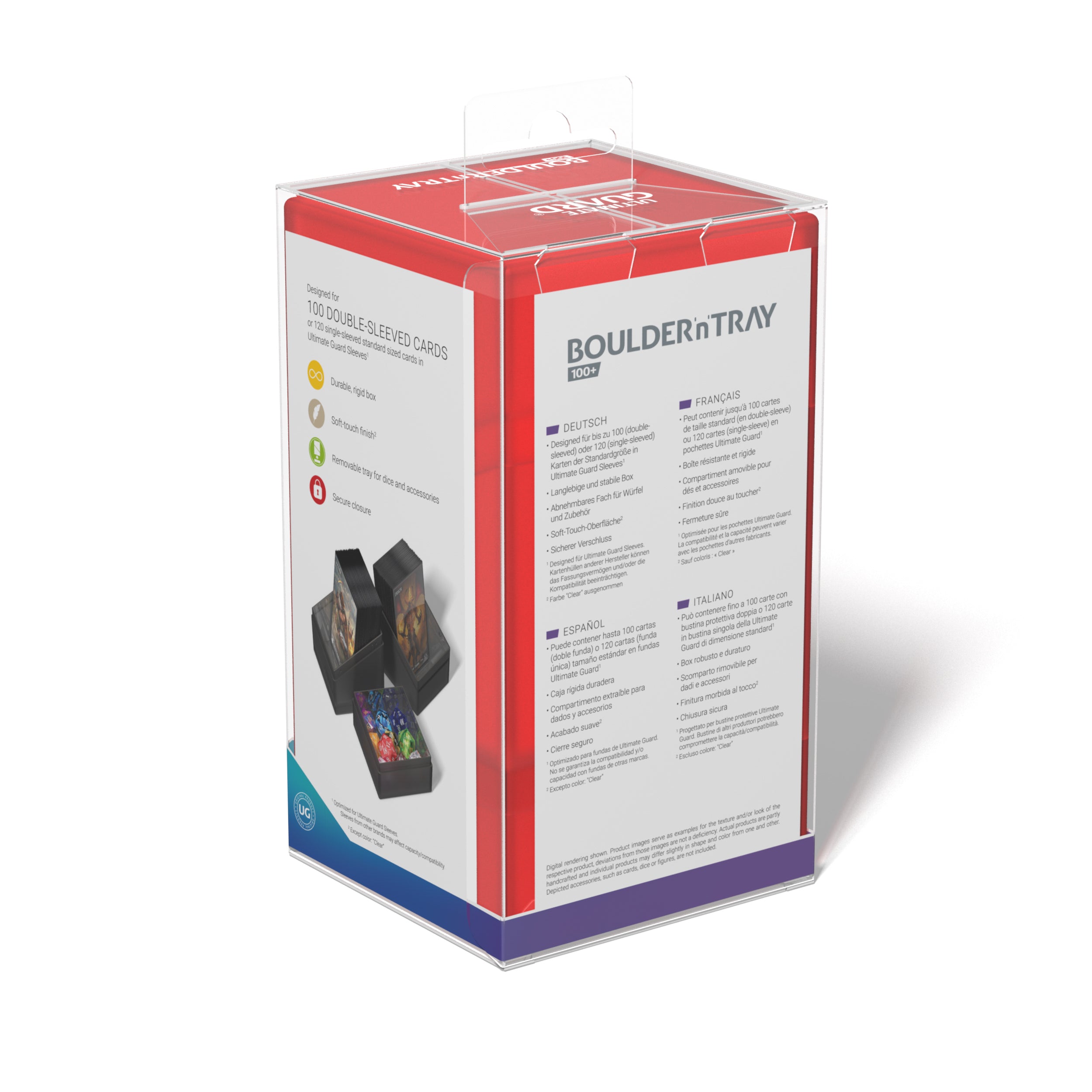 Image of Ruby Boulder'N'Tray 100+ Ultimate Guard Deckbox