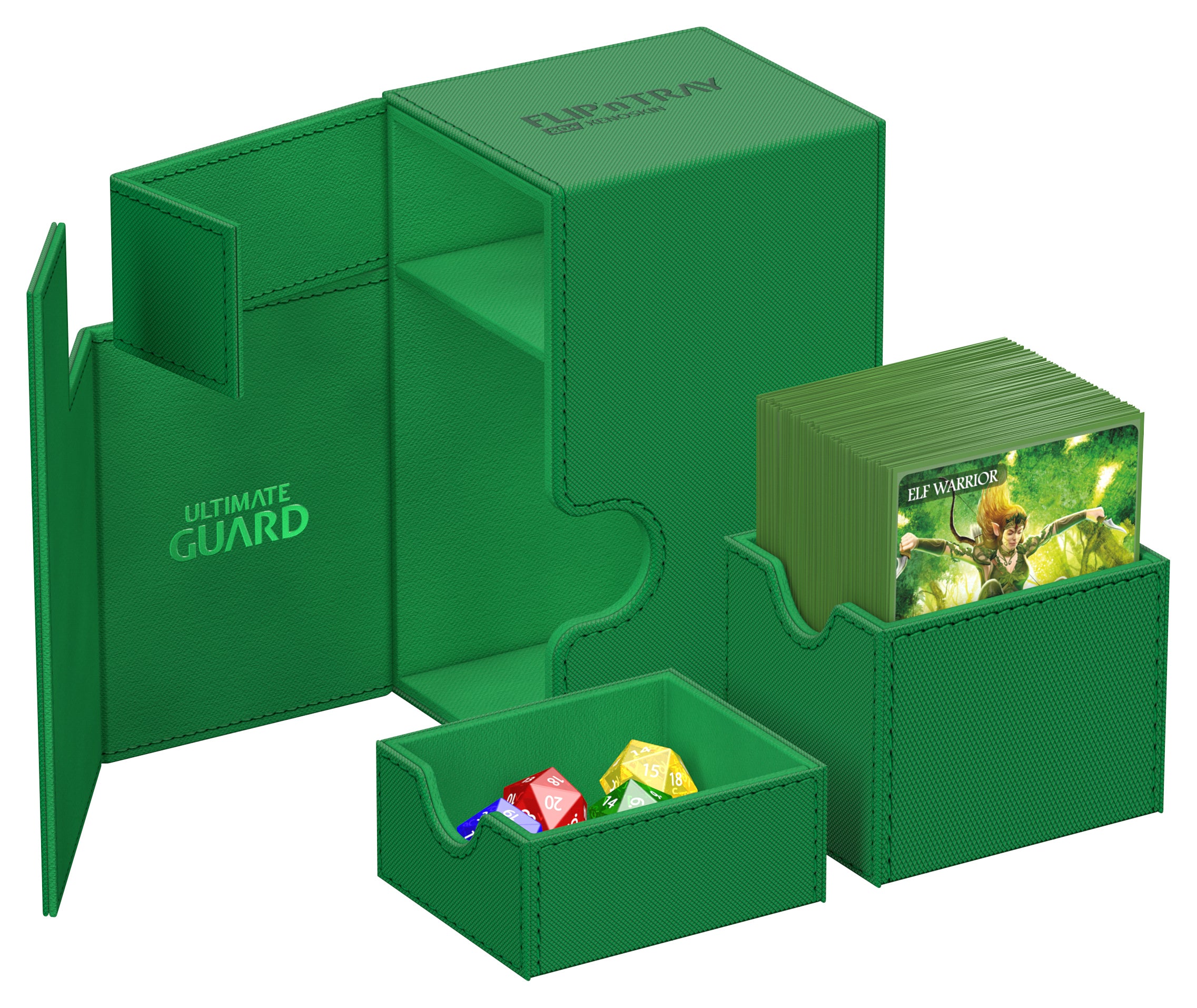 Image of Mono Green Ultimate Guard Xenoskin Flip'n'Tray 80+ Deckbox