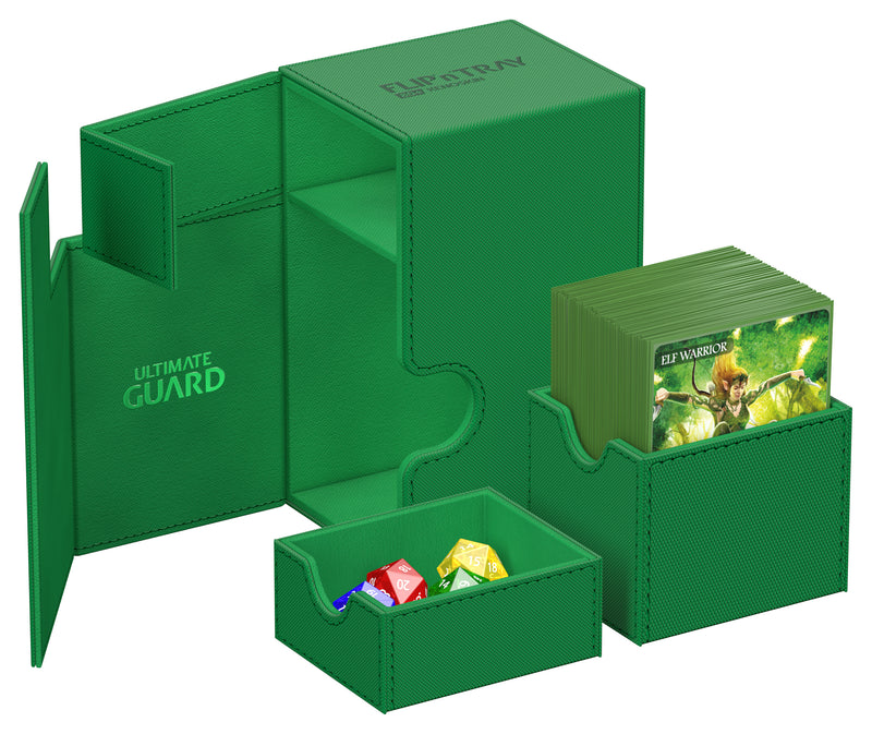 Mono Green Ultimate Guard Xenoskin Flip'n'Tray 80+ Deckbox