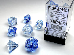 Chessex Nebula - Dark Blue/White - 7 Dice
