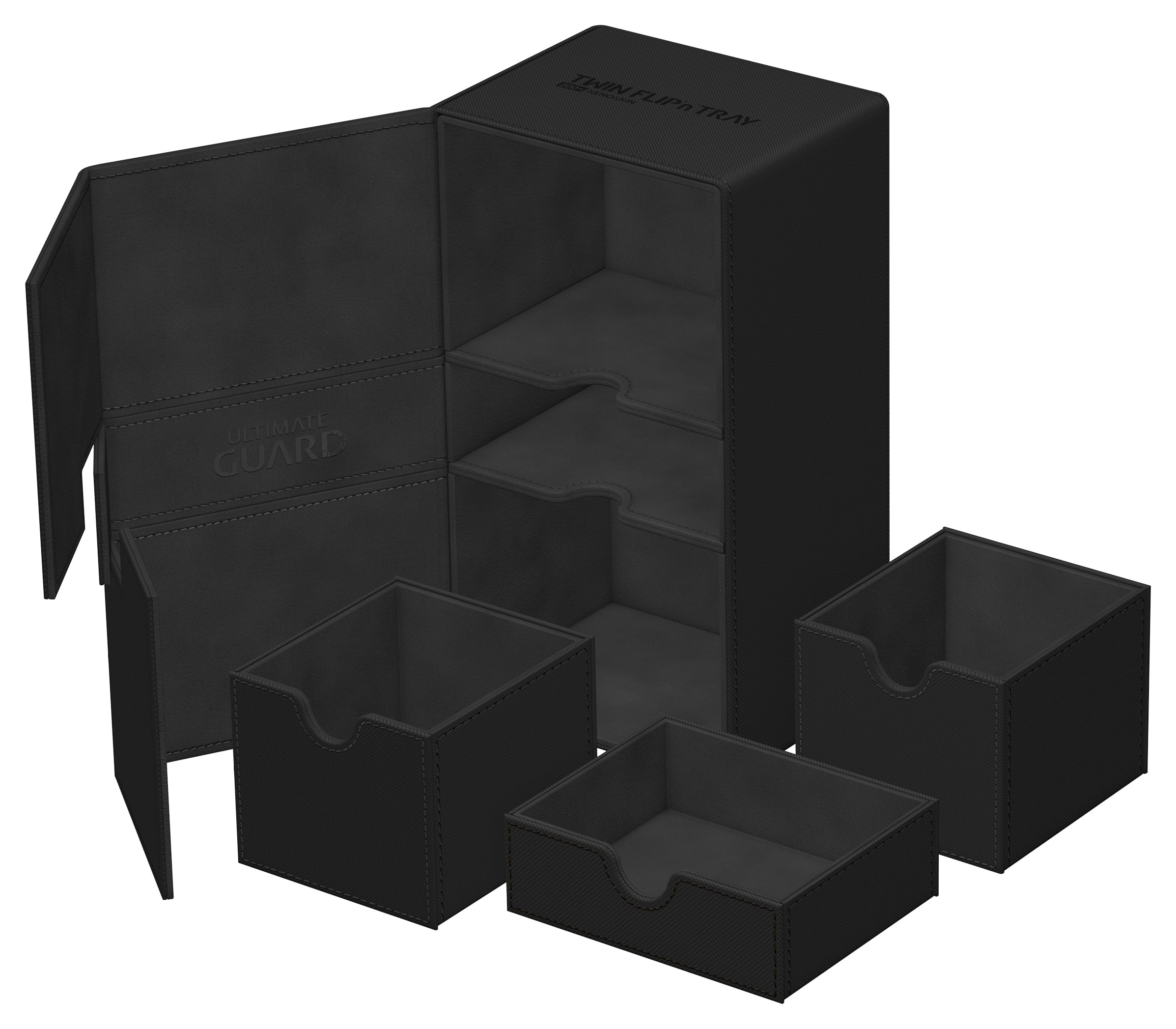 Image of Mono Black Ultimate Guard Xenoskin Flip'n'Tray 200+ Deckbox