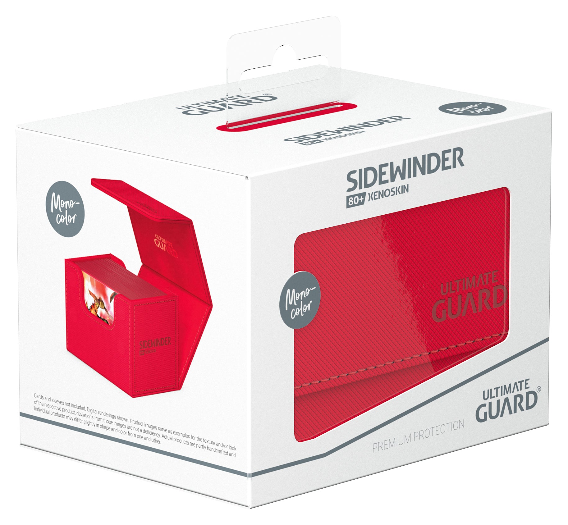 Image of Red (Mono-Color) 80+ Ultimate Guard Sidewinder Xenoskin Deckbox