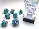 Chessex Gemini - Steel-Teal/White - 7 Dice