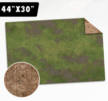 GAME MAT 44"X30" BROKEN GRASSLAND/DESERT SCRUBLAND