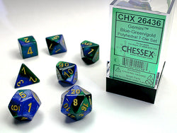 Chessex Gemini - Blue-Green/Gold - 7 Dice Set