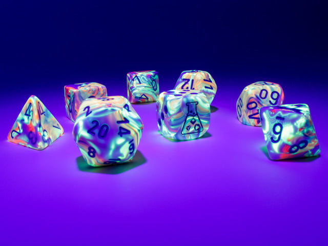 Image of Chessex Festive - Kaleidoscope/Blue - 7 Dice