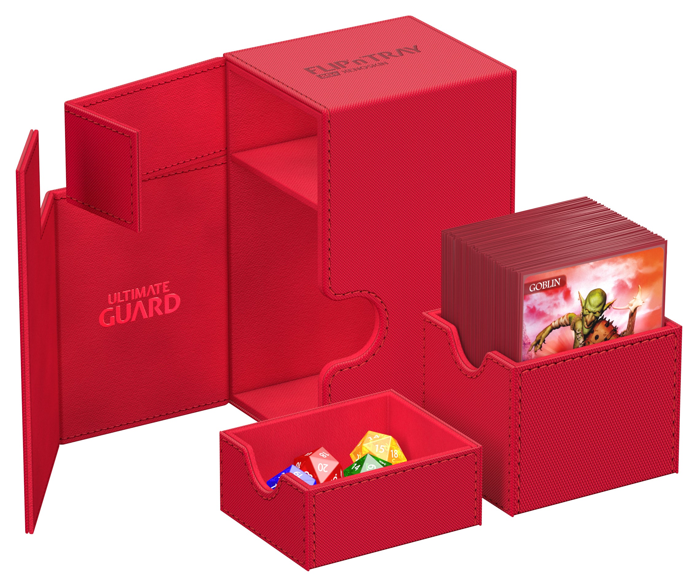 Image of Mono Red Ultimate Guard Xenoskin Flip'n'Tray 80+ Deckbox