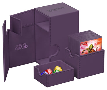Mono Purple Ultimate Guard Xenoskin Flip'n'Tray 80+ Deckbox