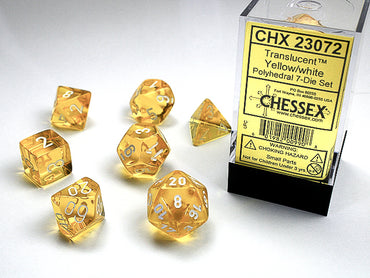 Chessex Translucent - Yellow/White - 7 Dice
