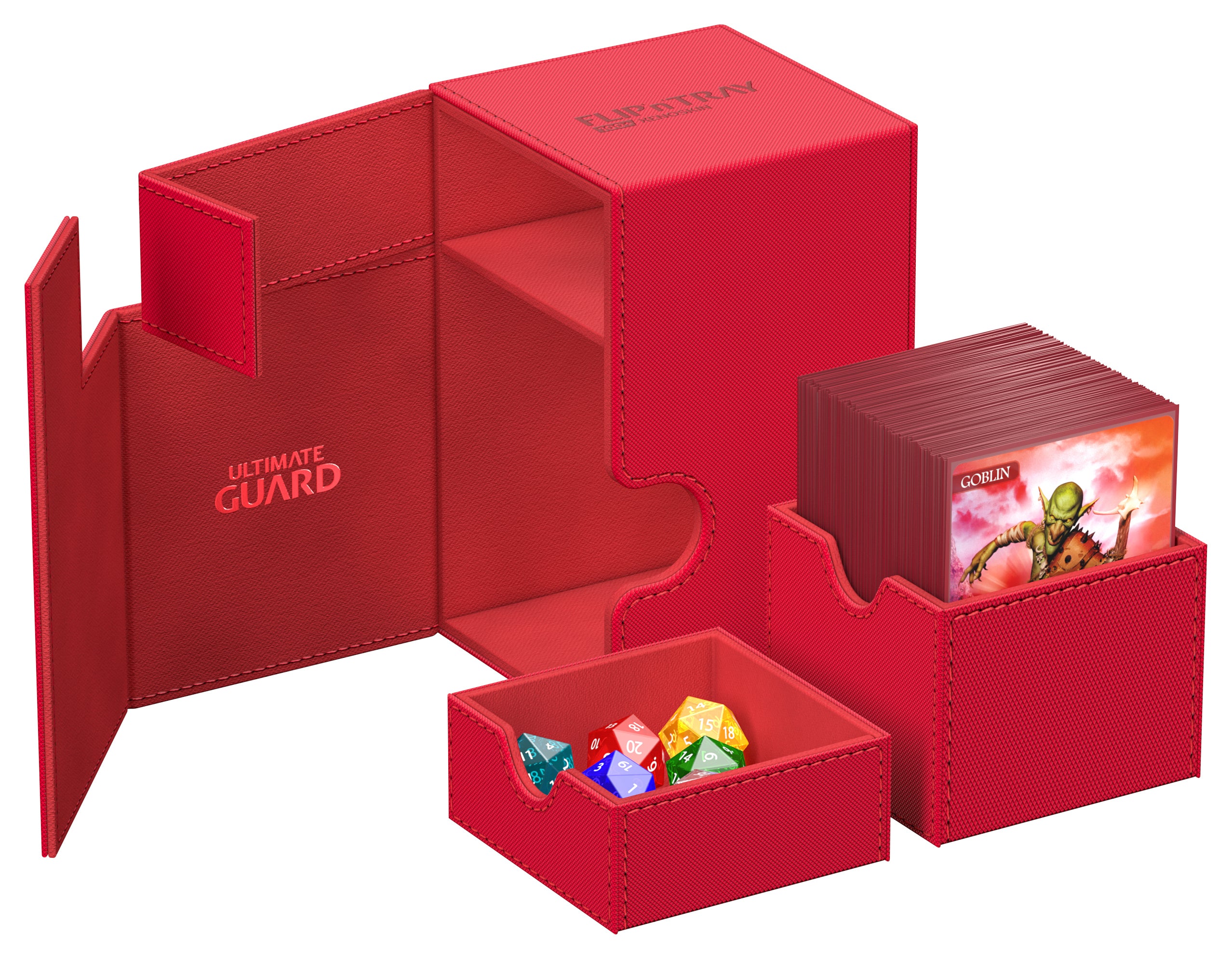 Image of Mono Red Ultimate Guard Xenoskin Flip'n'Tray 100+ Deckbox