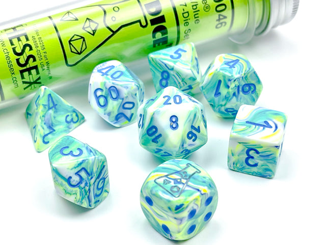 Image of Chessex Festive - Garden/Blue - 7 Dice