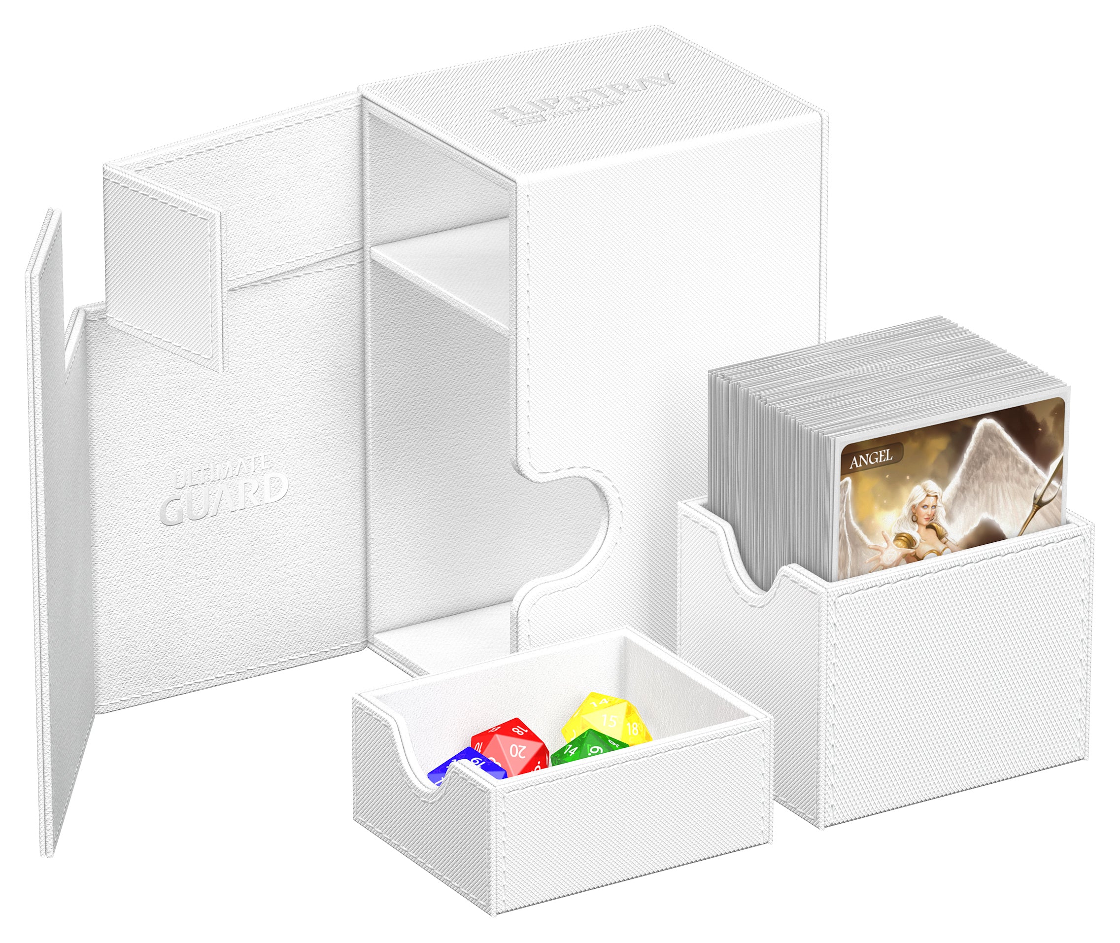Image of Mono White Ultimate Guard Xenoskin Flip'n'Tray 80+ Deckbox