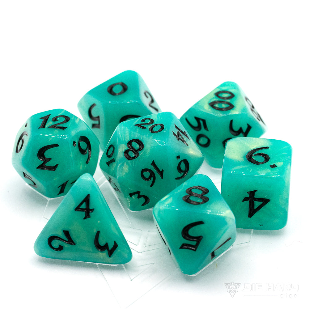 Image of Elessia Shady Vale with Black 7pc RPG Set - Die Hard Dice