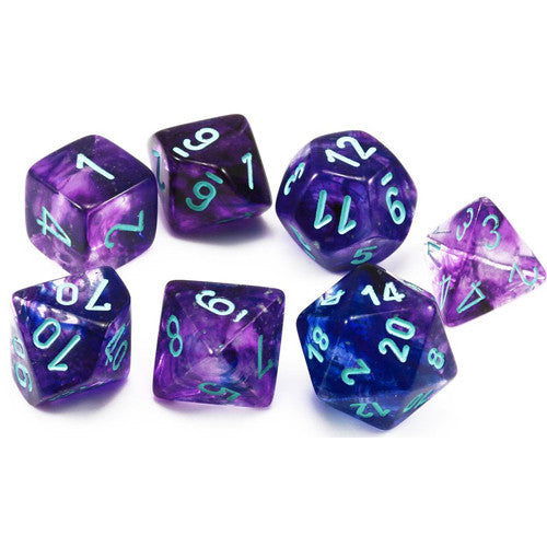 Image of Chessex Nebula - Nocturnal/Blue - 7 Dice Set