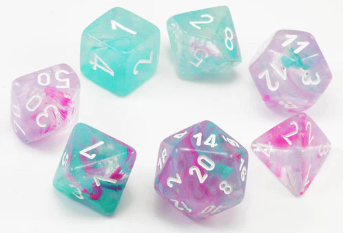 Image of Mini Nebula (Wisteria/White) - Mini Polyhedral 7-Die Set