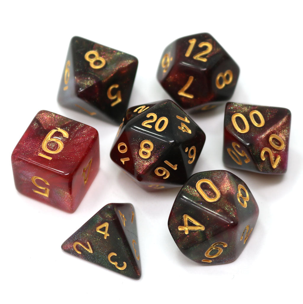 Image of Midnight Rose 7pc RPG Set - Die Hard Dice
