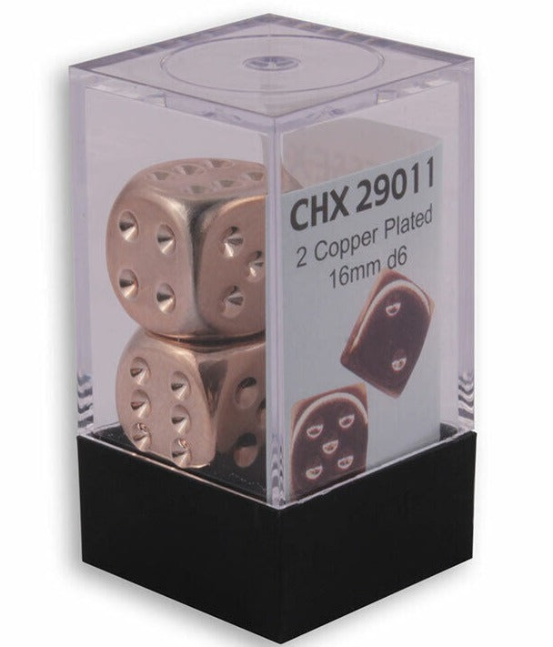 Image of Chessex - 2 Copper Metallic 16mm - D6