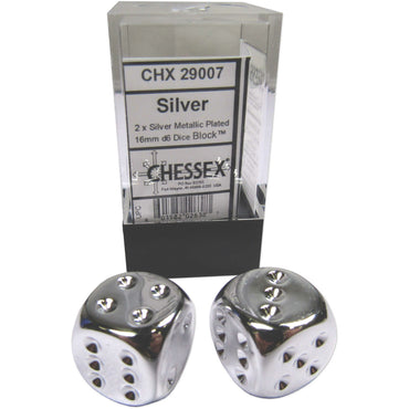 Chessex - 2 Silver Metallic 16mm - D6