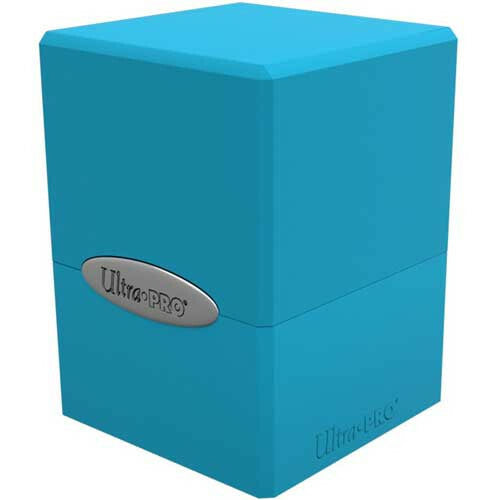 Sky Blue Satin Cube Deck Box 100+