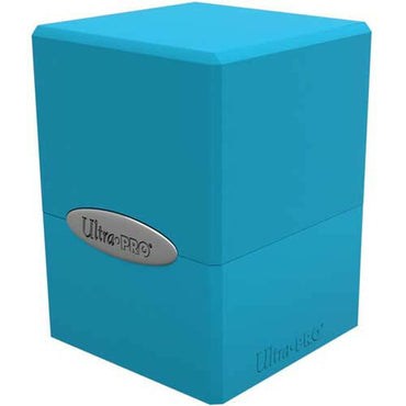 Sky Blue Satin Cube Deck Box 100+