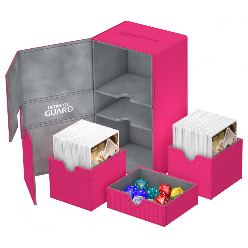 Image of Pink Ultimate Guard Xenoskin Flip'n'Tray 200+ Deckbox